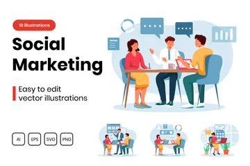 Social Marketing Illustration Pack