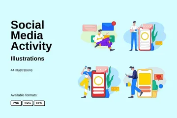 Social Media Activity Illustration Pack