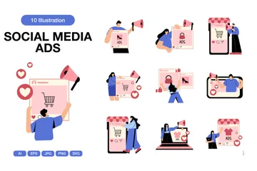 Social Media Ads Illustration Pack