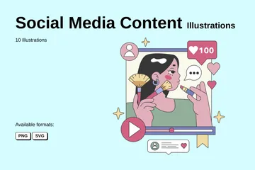 Social Media Content Illustration Pack