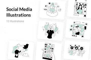 Social Media Illustration Pack