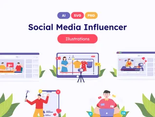 Social Media Influencers Illustration Pack