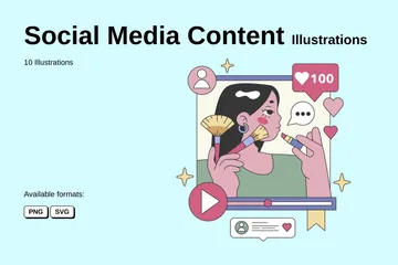 Social Media Inhalte Illustrationspack