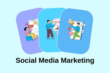 Social Media Marketing Illustrationspack