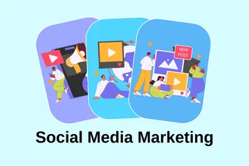 Social Media Marketing Illustration Pack