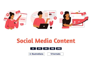 Social Media Promotion Illustration Pack