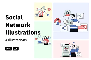 Social Network Illustration Pack