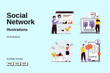 Social Network Illustration Pack