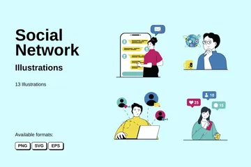 Social Network Illustration Pack