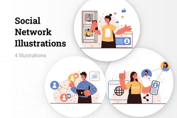 Social Network Illustration Pack