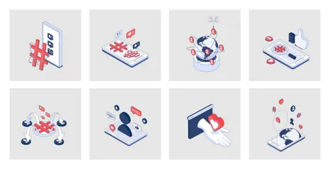 Social Network Illustration Pack