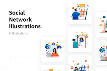 Social Network Illustration Pack