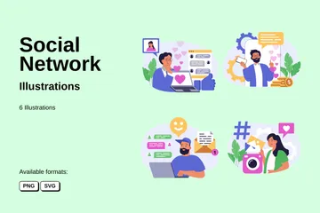 Social Network Illustration Pack