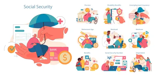 Social Security Illustration Pack