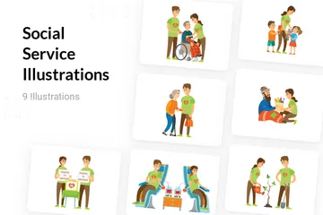 Social Service Illustration Pack