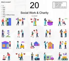 Social Work & Charity Illustration Pack