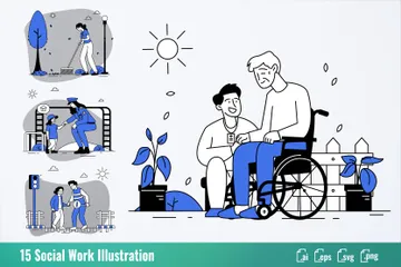 Social Worker Service Illustration Pack