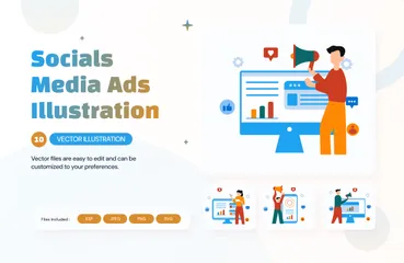 Socials Media Ads Illustration Pack