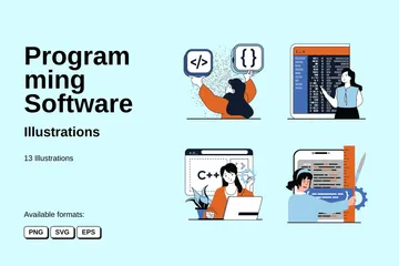 Software de programación Paquete de Ilustraciones