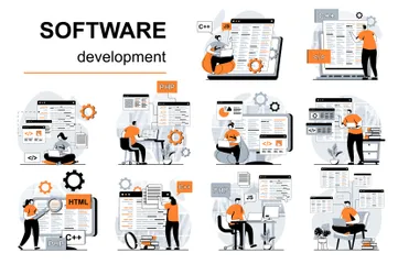 Software-Entwicklung Illustrationspack