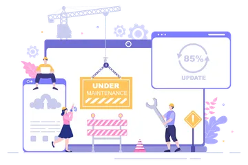 Software System Under Maintenance Illustration Pack