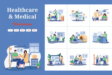 Santé et médecine Pack d'Illustrations