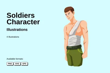 Soldaten Charakter Illustrationspack