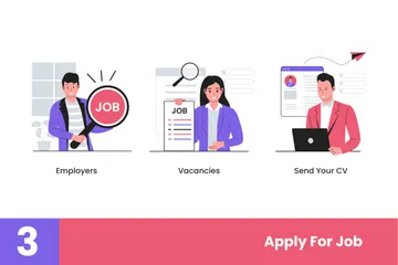 Solicitar empleo Paquete de Ilustraciones