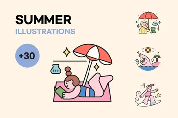 Sommer Illustrationspack