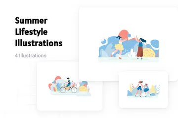 Sommer-Lifestyle Illustrationspack