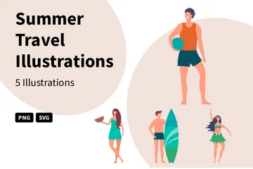 Sommerreisen Illustrationspack