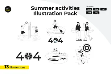Sommer Strand Menschen Illustrationspack