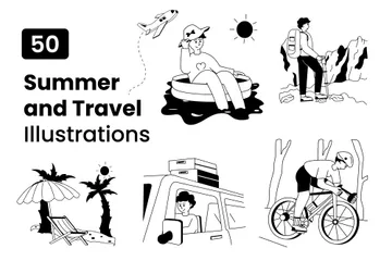 Sommer und Reisen Illustrationspack