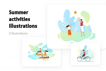 Sommeraktivitäten Illustration Pack