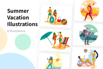 Sommerurlaub Illustrationspack