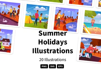 Sommerferien Illustrationspack