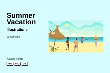 Sommerurlaub Illustrationspack