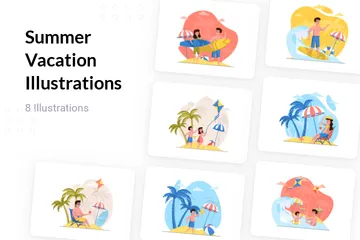 Sommerurlaub Illustrationspack