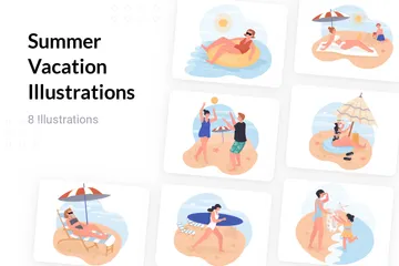 Sommerurlaub Illustrationspack