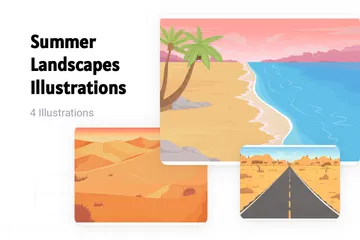 Sommerlandschaften Illustrationspack