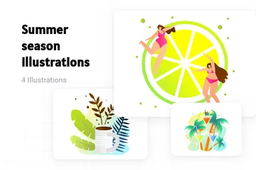 Sommersaison Illustrationspack