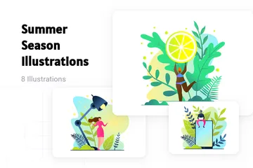 Sommersaison Illustrationspack