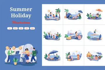 Sommerferien Illustrationspack