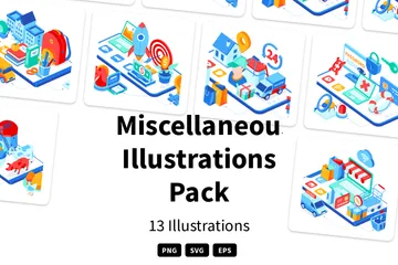 Verschiedenes Illustrationspack