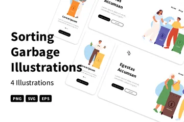 Sorting Garbage Illustration Pack