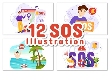 SOS Message Illustration Pack