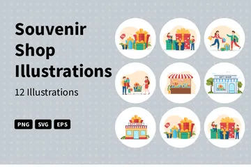 Souvenir Shop Illustration Pack