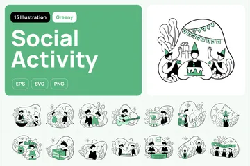 Soziale Aktivität Illustrationspack