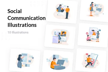 Soziale Kommunikation Illustrationspack