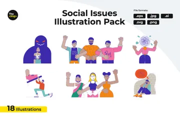 Soziale Fragen Illustrationspack